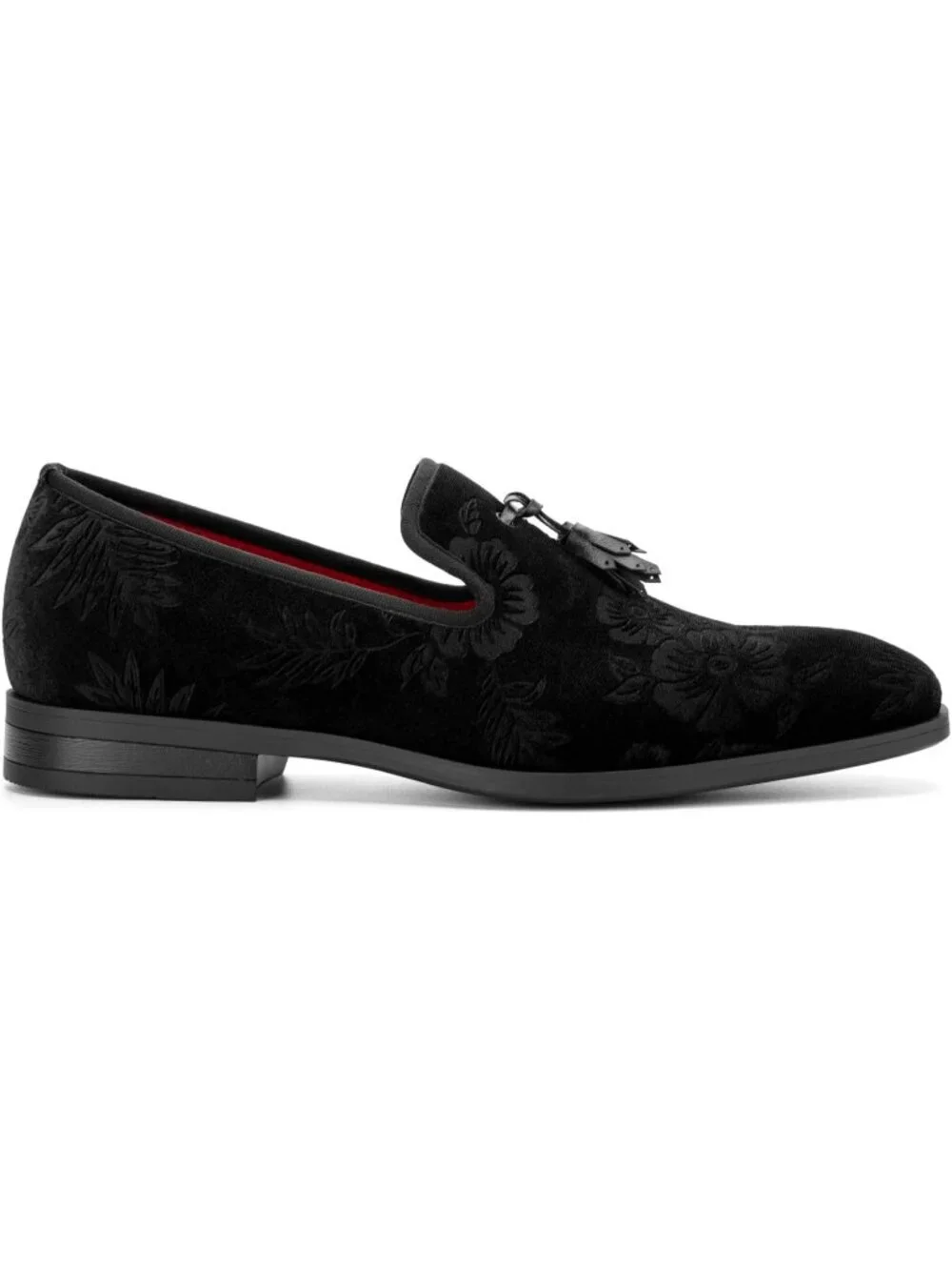 JITAI Men's Black30 Rubber Loafers Tassels Spikes Comfortable Wedding Prom Shoes